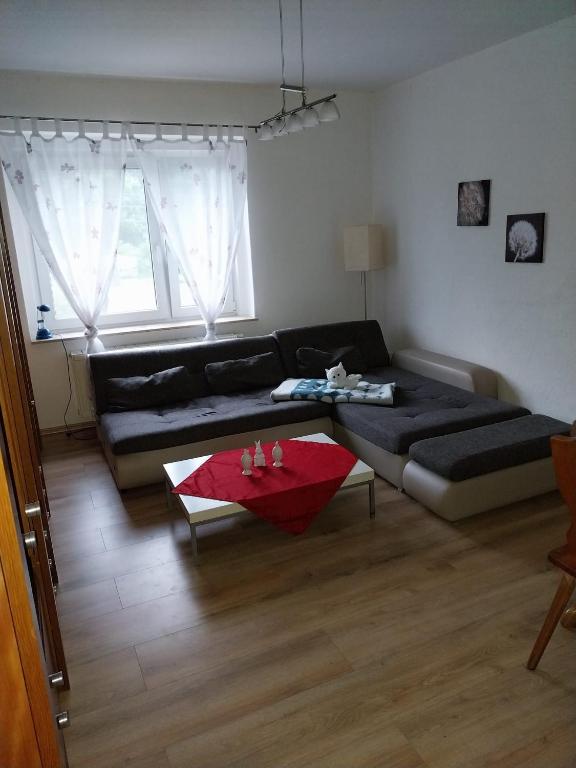 Zona d'estar a Ferienwohnung Einsiedel