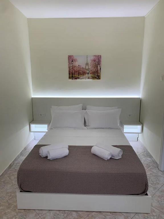 Postel nebo postele na pokoji v ubytování Apartment near Piraeus port