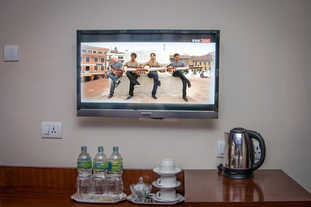 TV a/nebo společenská místnost v ubytování Aryatara Kathmandu Hotel