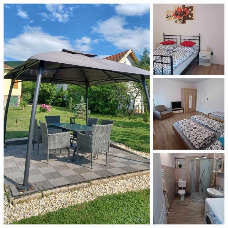 Patio alebo iná vonkajšia časť ubytovania Finus Ház