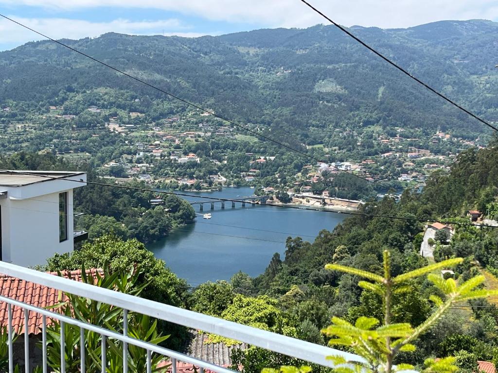 a view of a river from a house at Casa da Lage - Vistas rio - Gerês - Lareiras in Geres