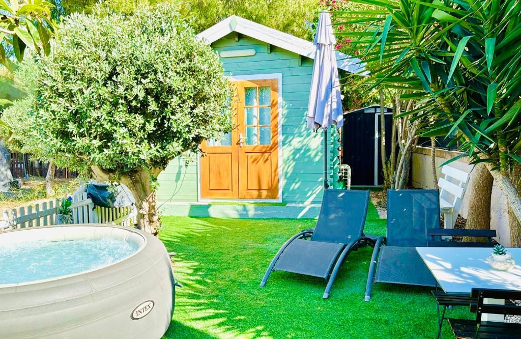Tiny house deluxe para escapada con Jacuzzi - Jacuzzi privado en la habitación en Murcia