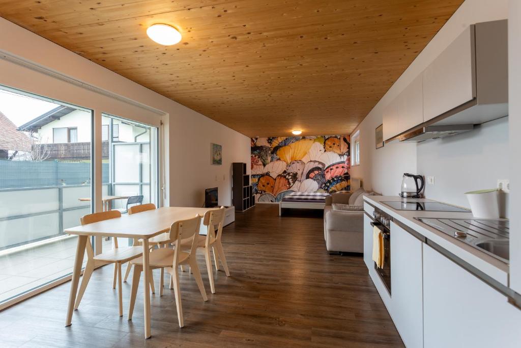 Kuchyň nebo kuchyňský kout v ubytování FLEXhome your central, calm and cosy place in Dornbirn