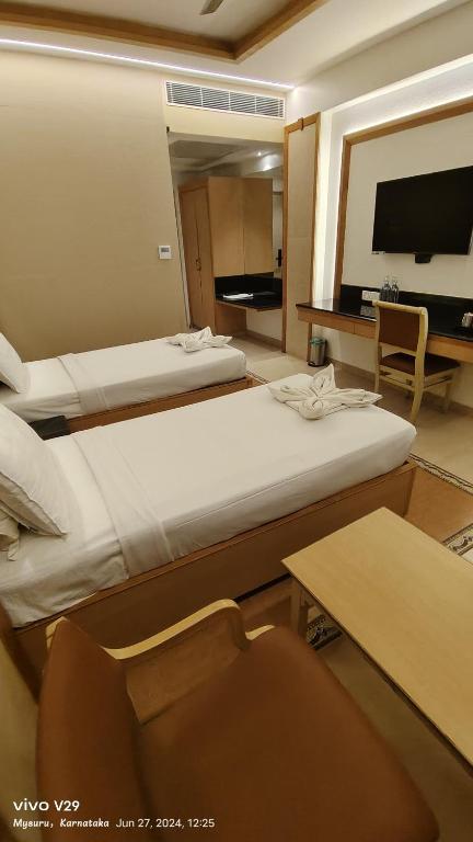 TV a/nebo společenská místnost v ubytování Hotel Roopa