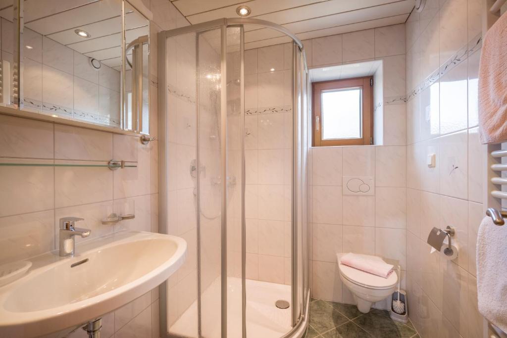 Kúpeľňa v ubytovaní Haus Bergfriede