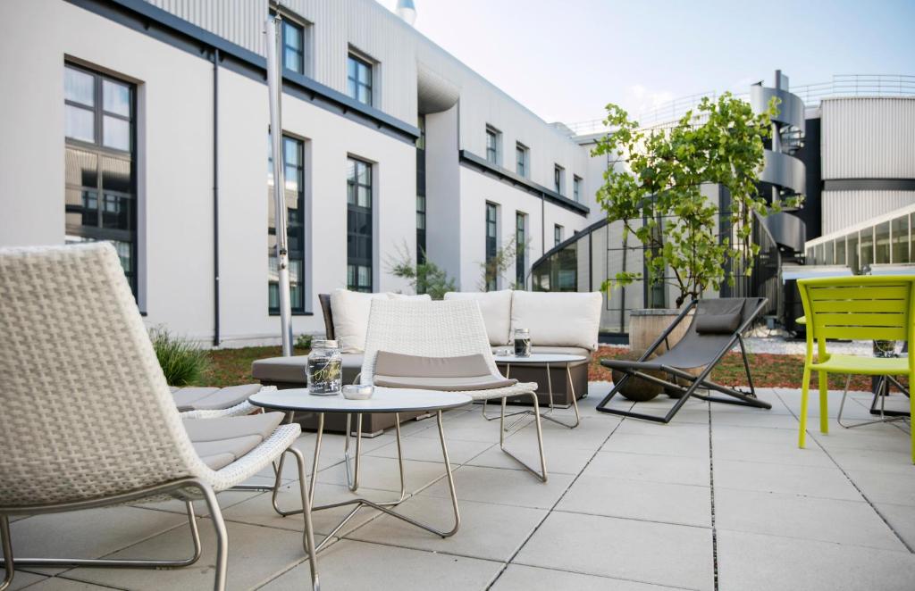 Patio nebo venkovní prostory v ubytování ARCOTEL Donauzentrum Wien