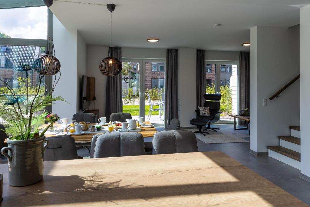 Posezení v ubytování Ferienhaus Liegeplatz Dangast