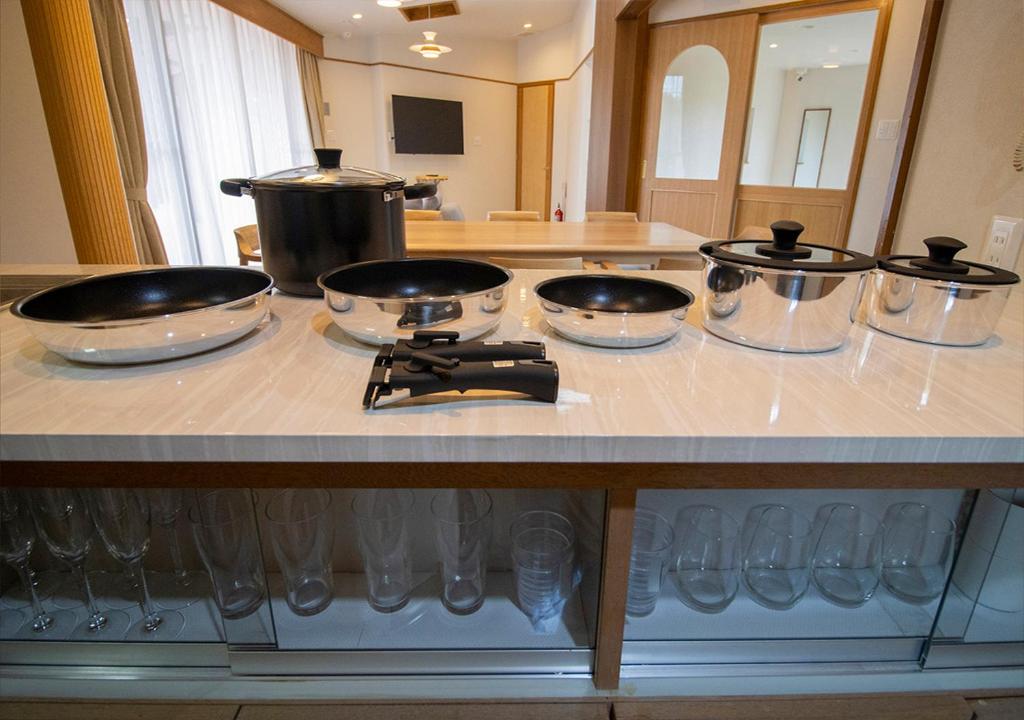 Kuchyň nebo kuchyňský kout v ubytování Villa ISE shima