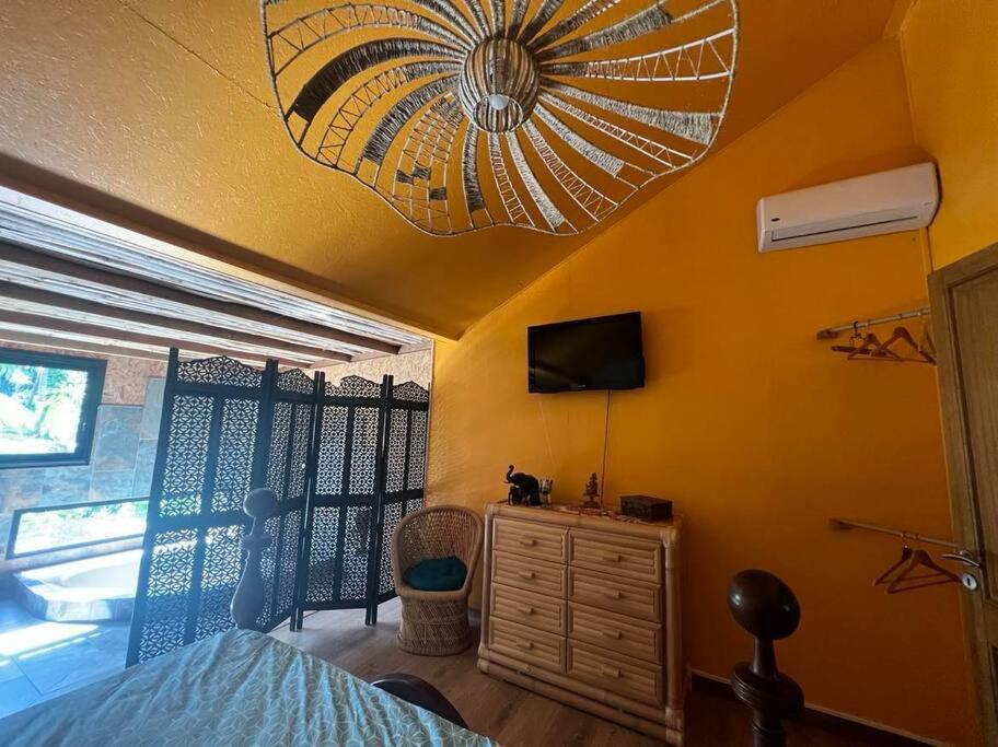 TV a/nebo společenská místnost v ubytování Terres D'Éden, Le Gîte de Charme