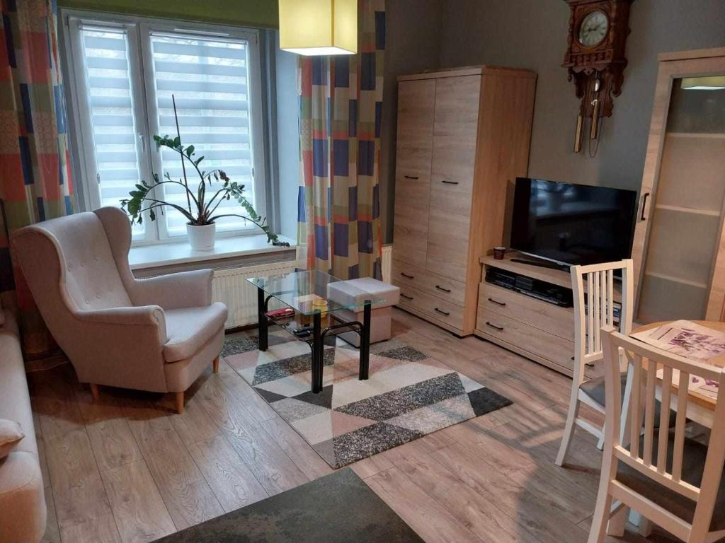 TV a/nebo společenská místnost v ubytování Mieszkanie Bolków
