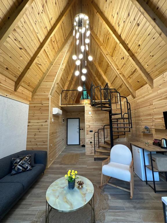 Posezení v ubytování Walnut Bungalow