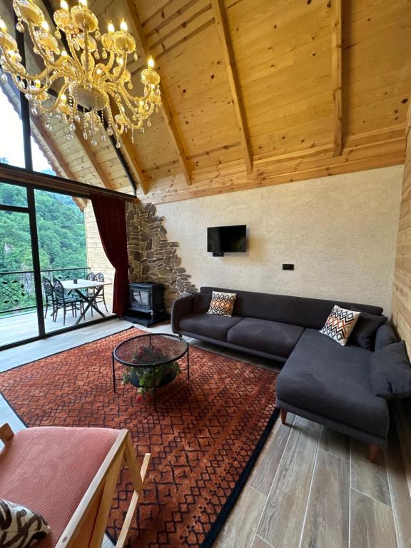 Posezení v ubytování Walnut Bungalow