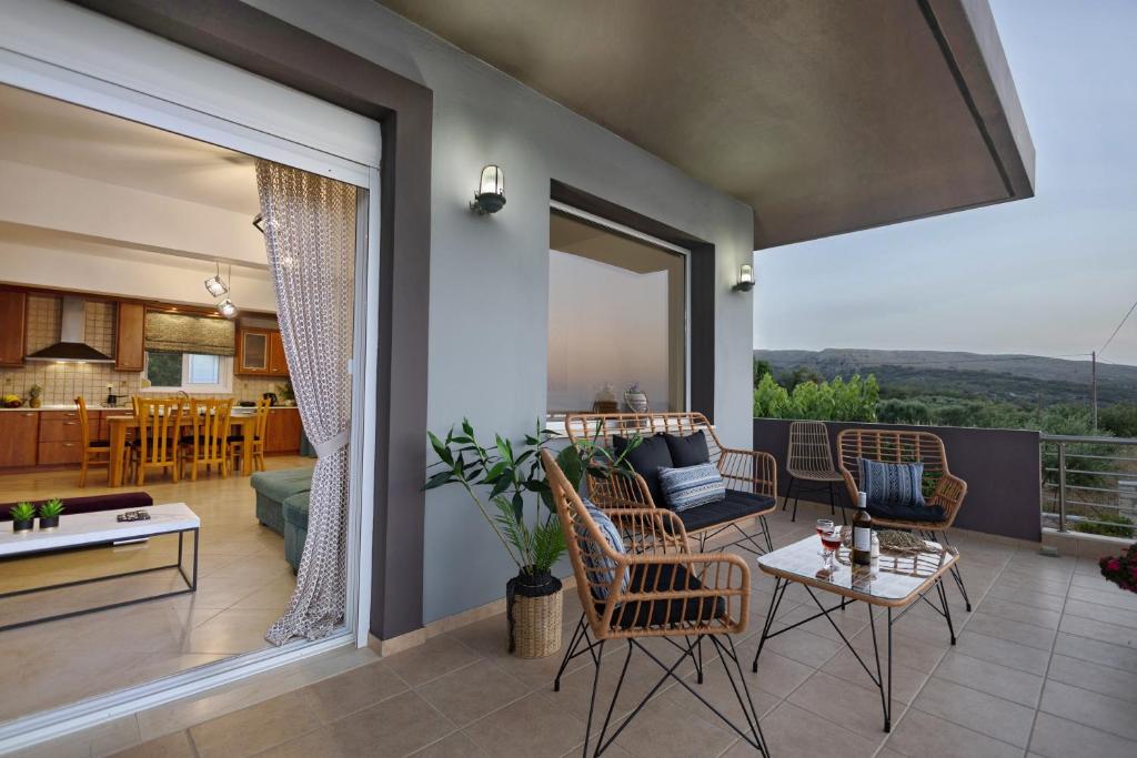 Balkón alebo terasa v ubytovaní Country House Crete
