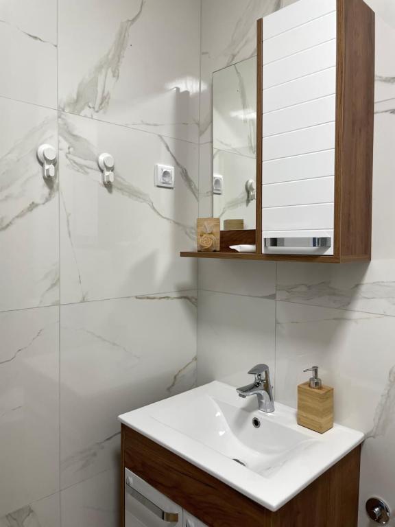 Koupelna v ubytování Apartman Luni
