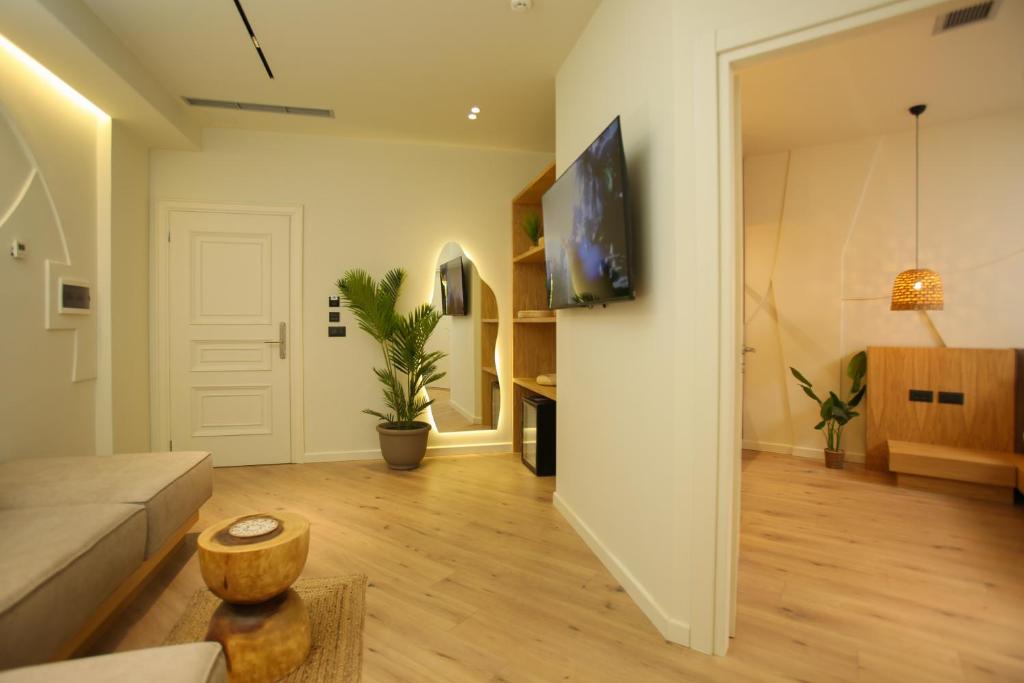 TV a/nebo společenská místnost v ubytování Hotel Brooklyn Vlore