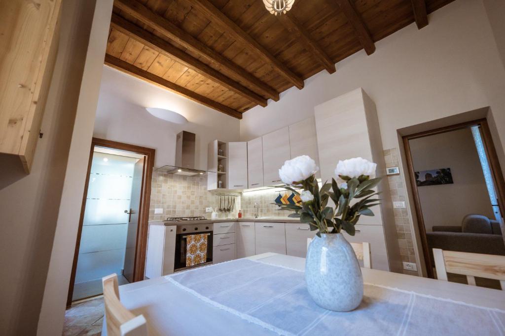 Kuchyň nebo kuchyňský kout v ubytování Amelia's House - Soggiorno nel verde tra Storia ed il Lago di Garda