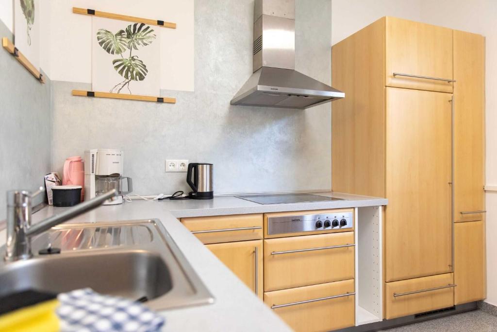 Kuchyň nebo kuchyňský kout v ubytování Ferienhaus Frankenglueck