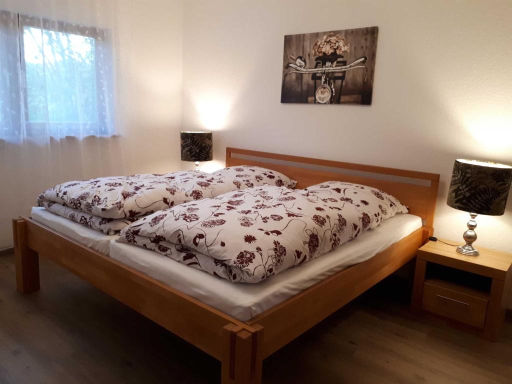 Postel nebo postele na pokoji v ubytování Ferienhaus Frankenglueck