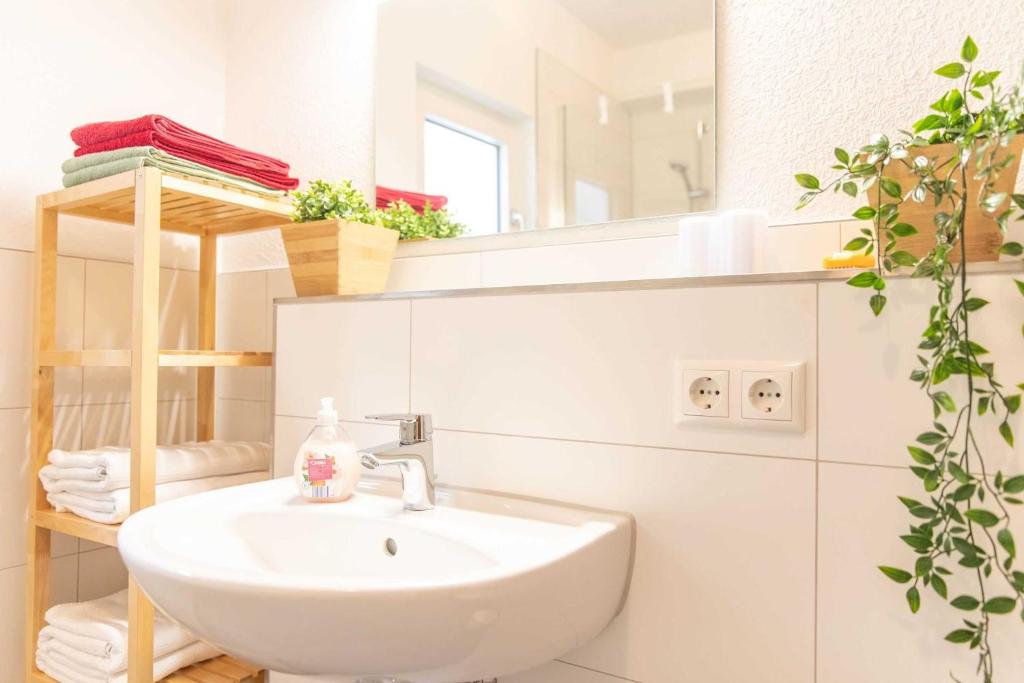 Koupelna v ubytování Ferienhaus Frankenglueck