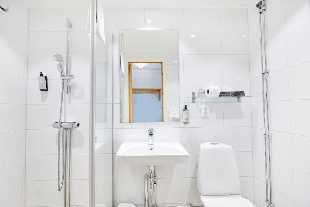 Koupelna v ubytování Mullsjö Hotell & Konferens