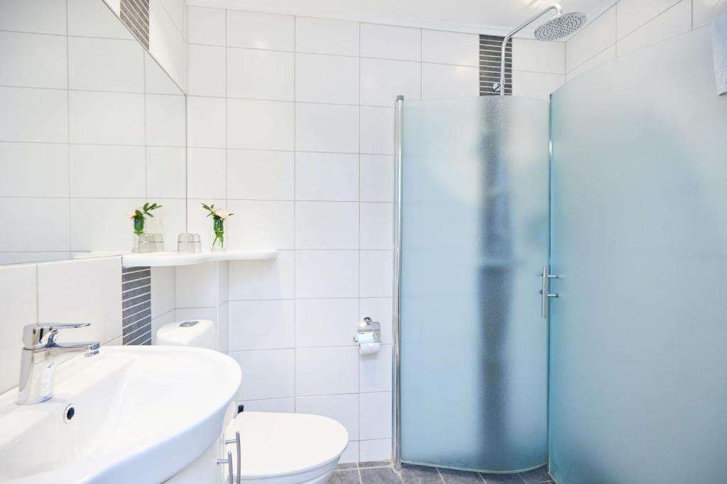 Koupelna v ubytování Mullsjö Hotell & Konferens
