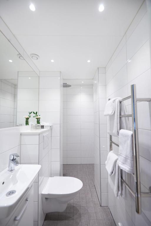 Koupelna v ubytování Mullsjö Hotell & Konferens