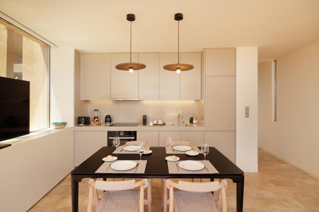 Kuchyň nebo kuchyňský kout v ubytování Palmares Signature Apartments
