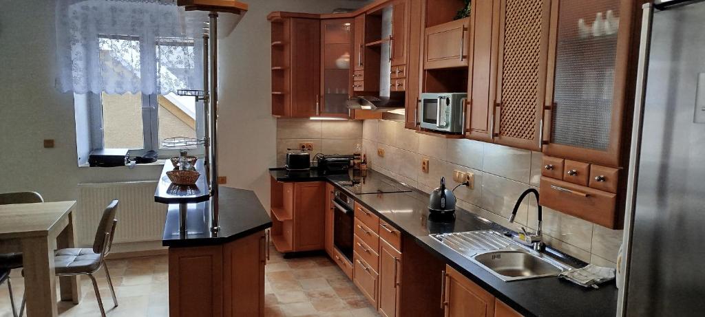 Kuchyň nebo kuchyňský kout v ubytování Apartmány pod Barunčinou školou