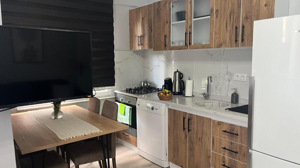 Kuchyň nebo kuchyňský kout v ubytování AFŞiN HOMES