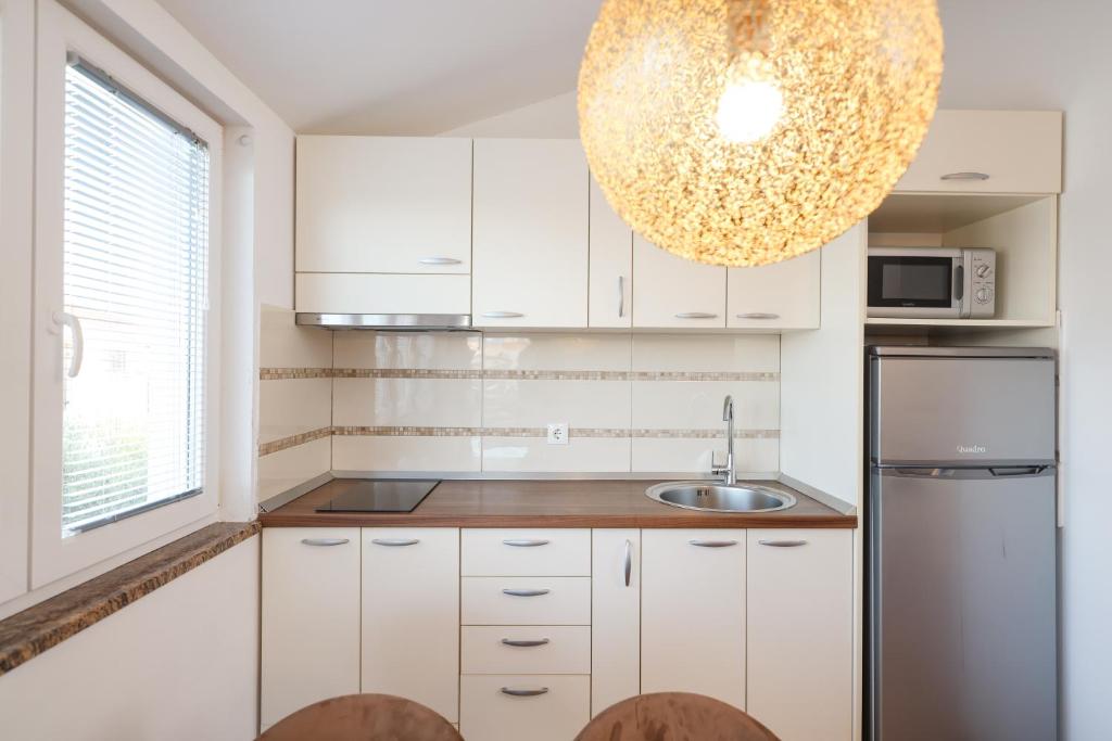 Kuchyň nebo kuchyňský kout v ubytování Apartments Anita