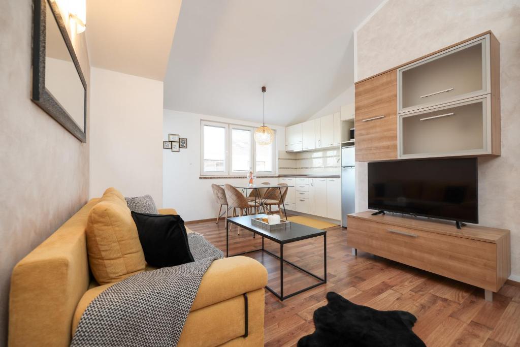 Kuchyň nebo kuchyňský kout v ubytování Apartments Anita