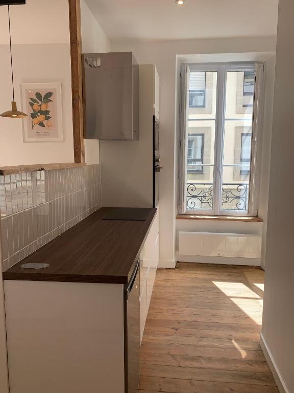 Kuchyň nebo kuchyňský kout v ubytování La Belle Odet' - choix d'appartements- Centre ville-quais