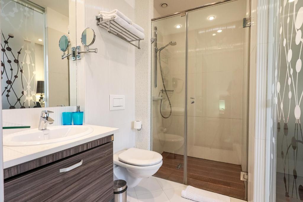 Koupelna v ubytování Hotel Nartel