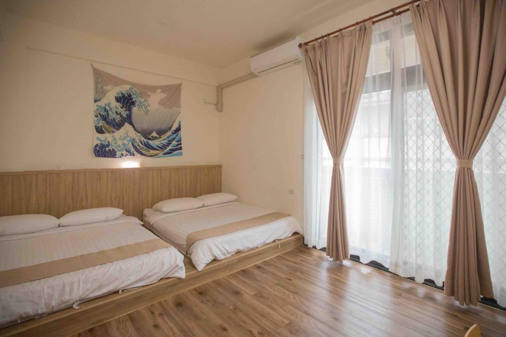 Letto o letti in una camera di Meet Xiashu