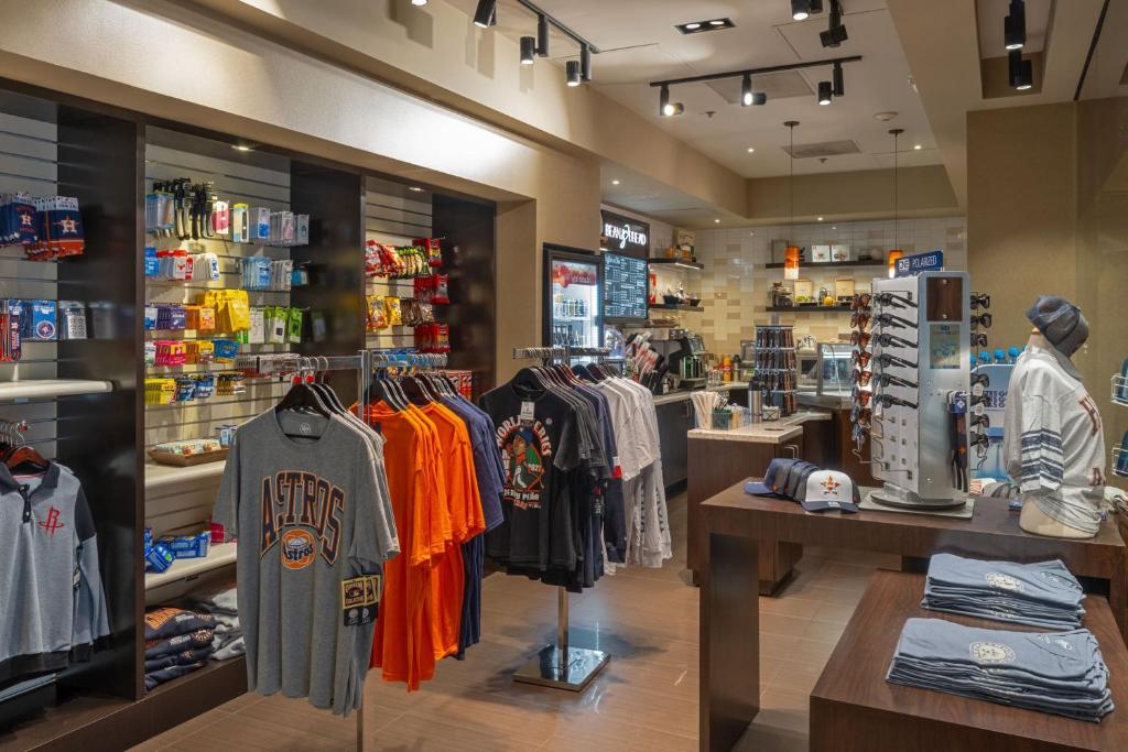 a store with a bunch of shirts on display at The Westin Houston Downtown in Houston