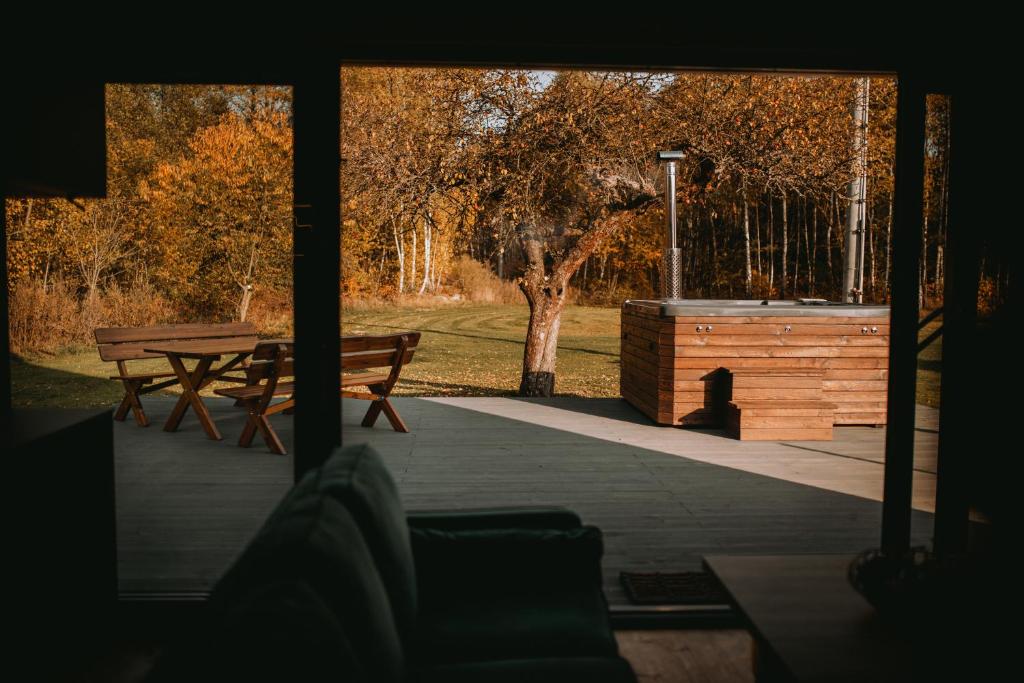 Vonkajšia záhrada v ubytovaní Nowoczesny drewniany domek CHILL HOUSE