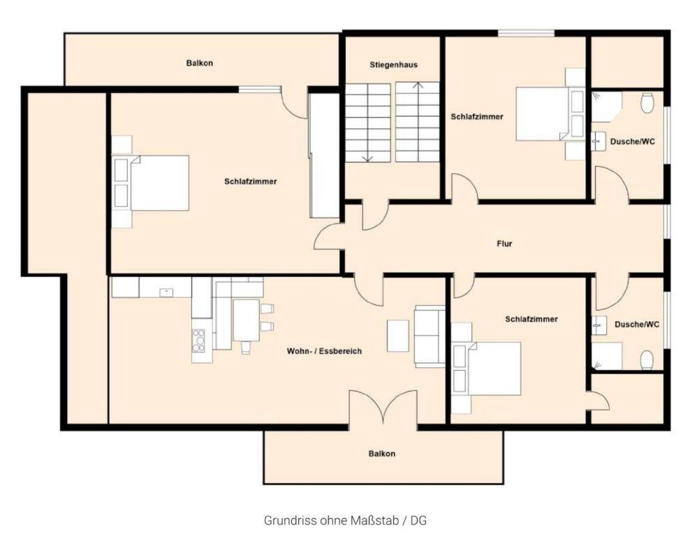 Půdorys ubytování Peak View Appartements