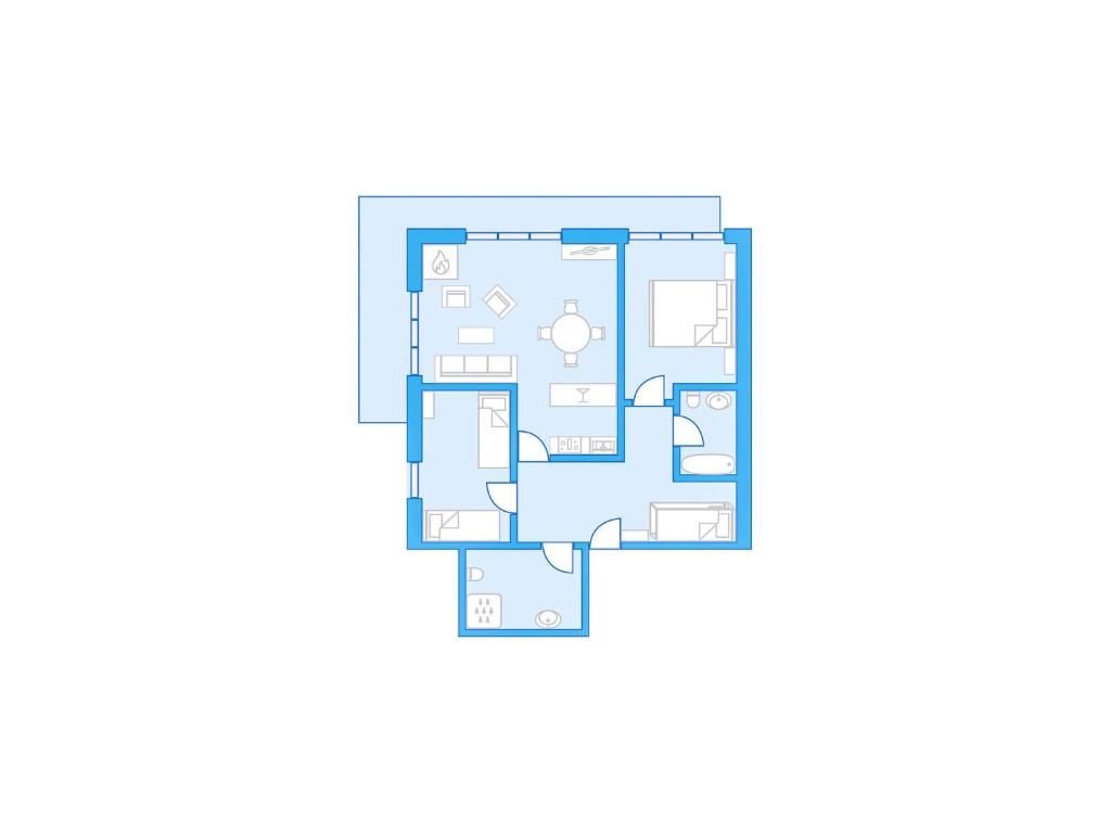 Půdorys ubytování Apartment Les Bouillets by Interhome