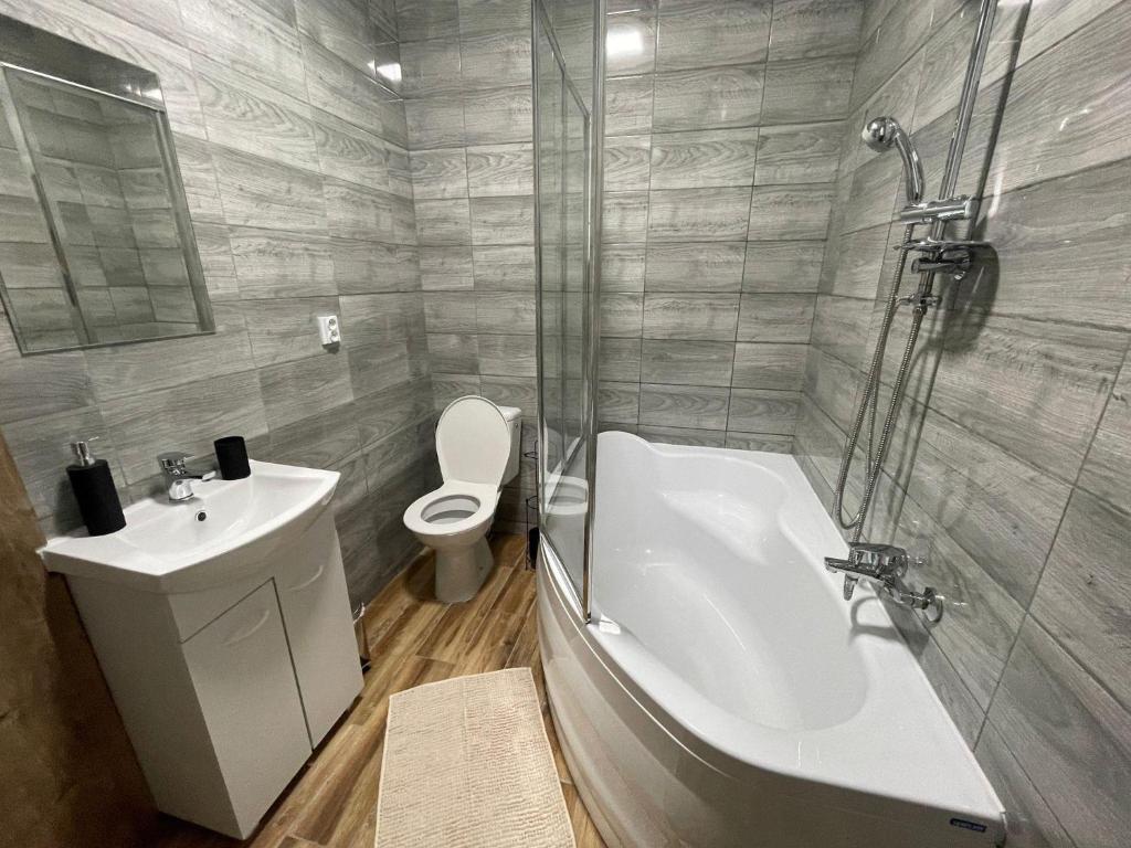 Koupelna v ubytování Apartmány Sport