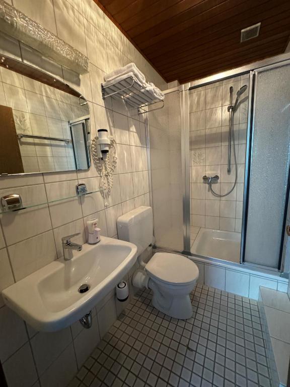 Koupelna v ubytování Hotel Zur Mühle
