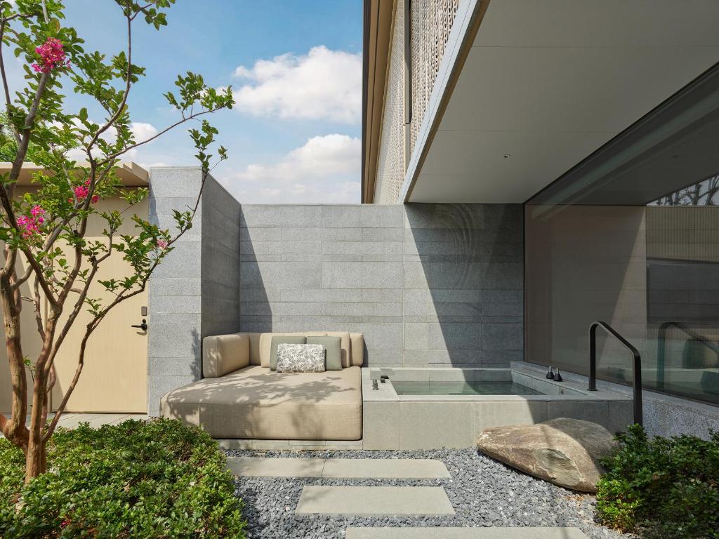Posezení v ubytování Banyan Tree Suzhou Shishan