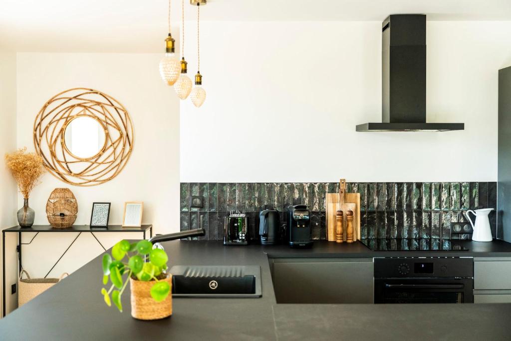 Køkken eller tekøkken på Gite d exception avec vue panoramique 4 personnes