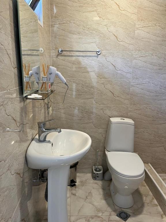 Koupelna v ubytování Soso Burduli's Guesthouse