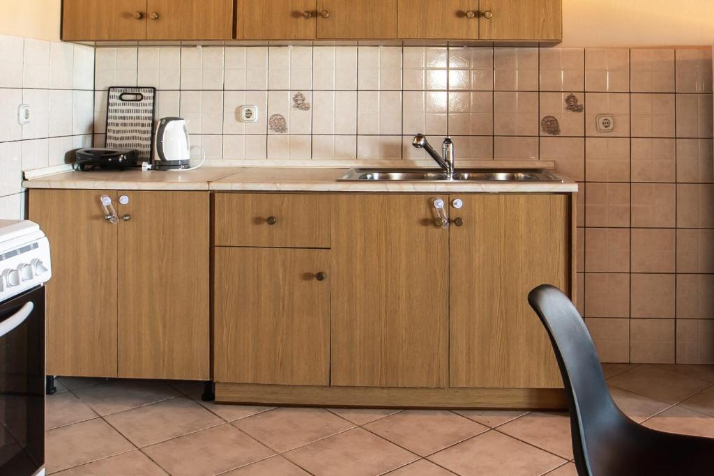Kuchyň nebo kuchyňský kout v ubytování Cassandra Apartment Plataria