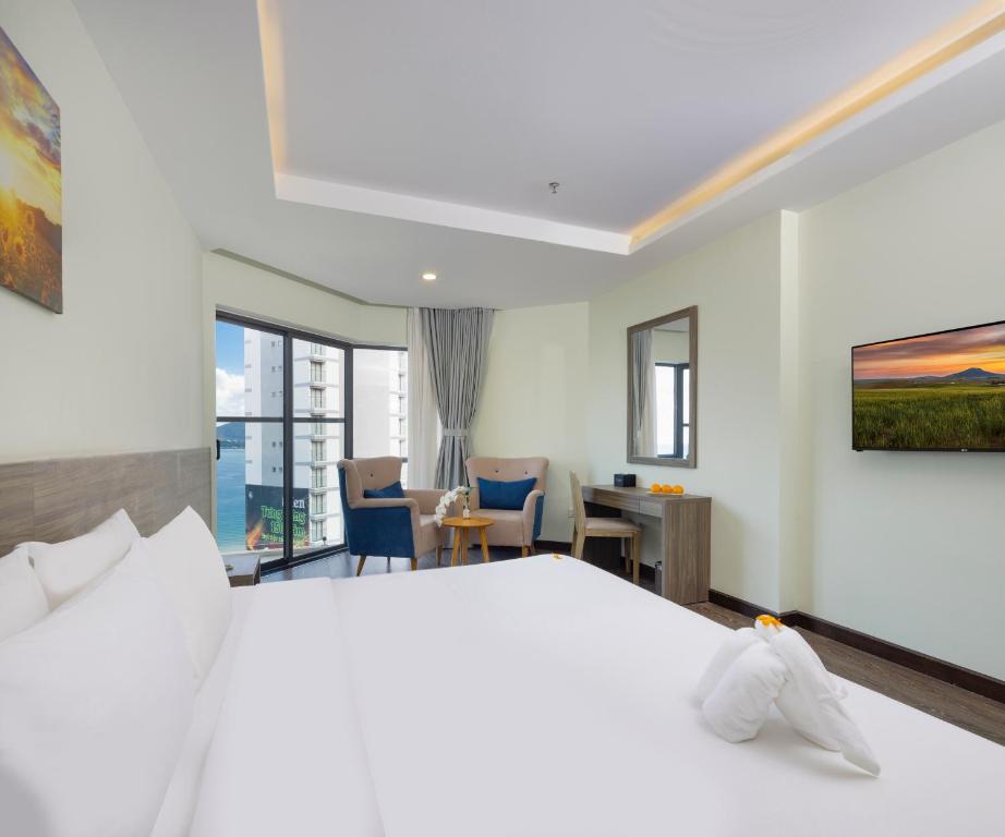 Phòng Giường Đôi/2 Giường Đơn Nhìn Ra Góc Biển