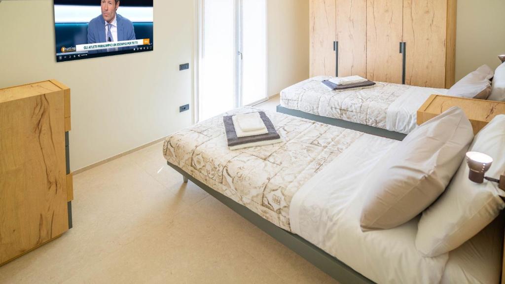 Postel nebo postele na pokoji v ubytování Benaco See