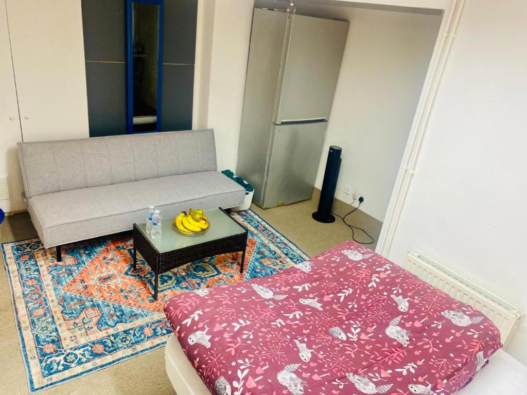 Χώρος καθιστικού στο Cozy studio opposite Chelsea stadium