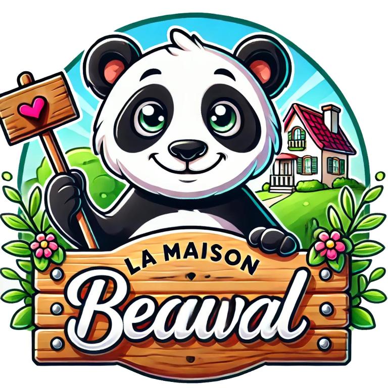 un panda tenant une pancarte pour un banquet dans l'établissement Maison Beauval - Saint-Aignan Centre - 5 minutes du Zoo de Beauval, à Saint-Aignan