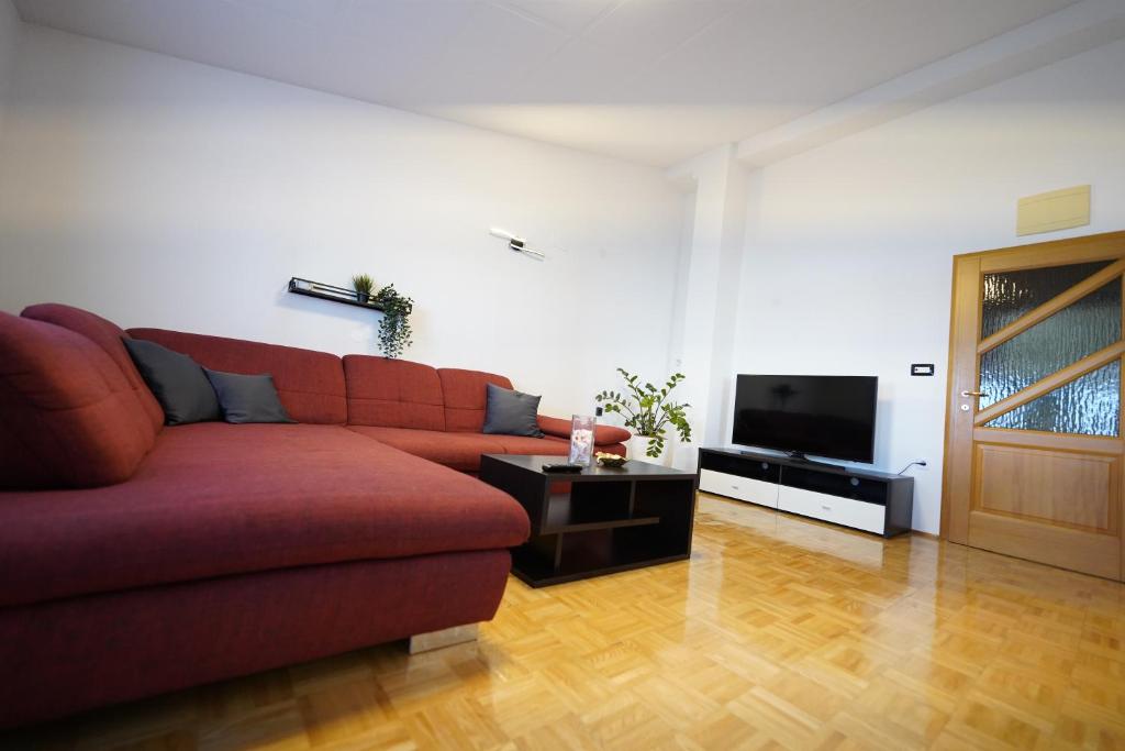 Телевизор и/или развлекательный центр в Apartments Loncar-near Zrće beach