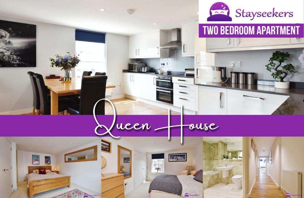 Kuchyň nebo kuchyňský kout v ubytování Queens House 2 bed City Centre Apartment - STAYSEEKERS